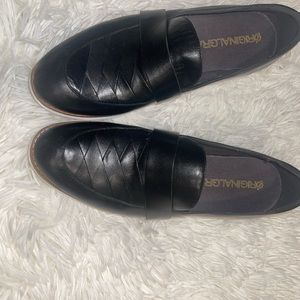 COLE HAAN Original Grand Woven Leather Black Loafers Slip On Womens Size 9